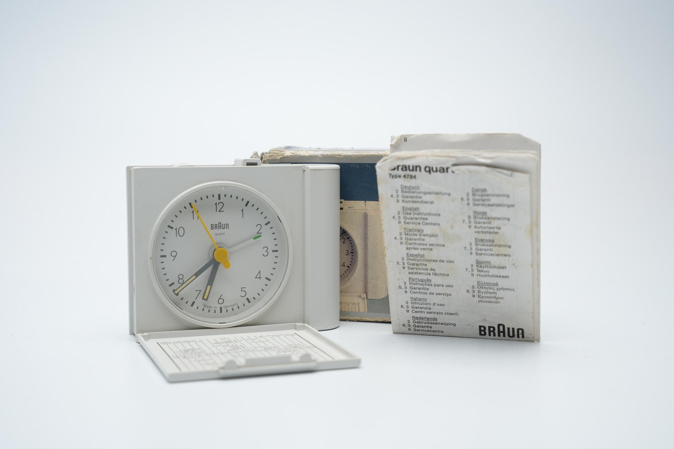 Braun AB 313 SL reisklok - ontwerp door Dieter Rams - met ABN Amro Branding