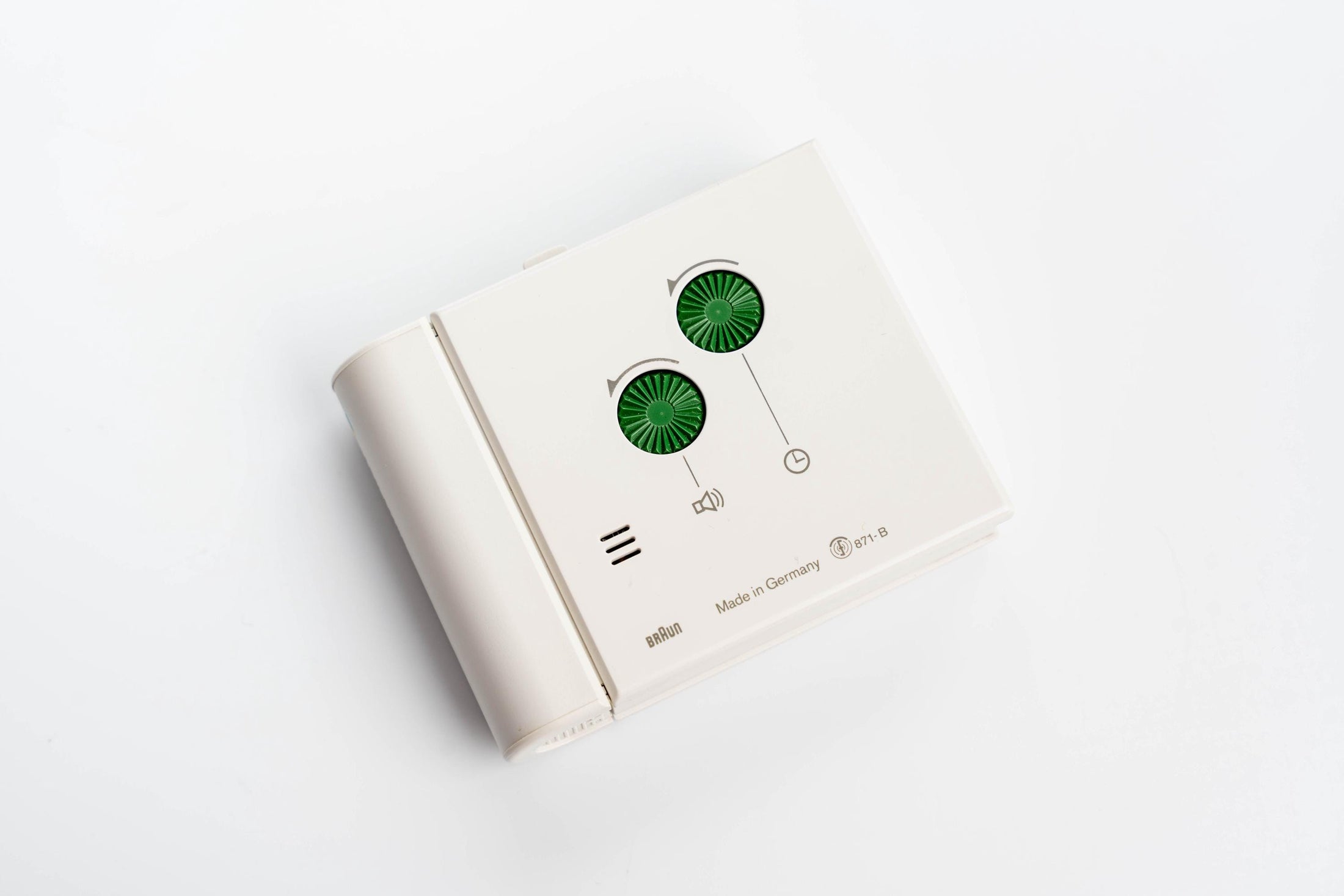 Braun AB 313 SL reisklok - ontwerp door Dieter Rams - met ABN Amro Branding