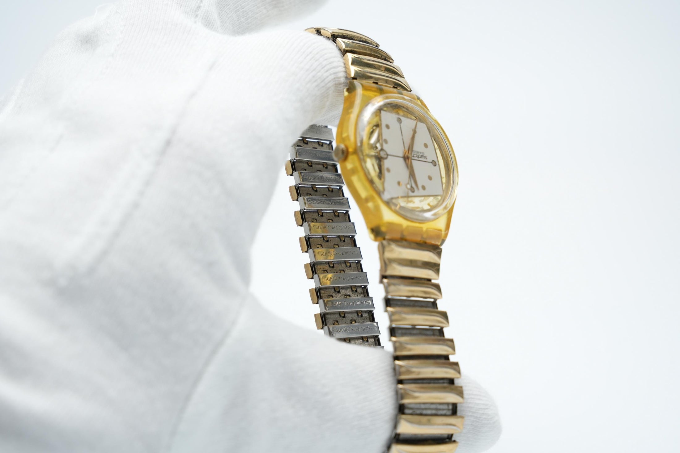 Swatch GK184 "Mannequin" Unisex Vintage Horloge – Limited Edition, Flexibele Armband, Swiss Quartz, 1995