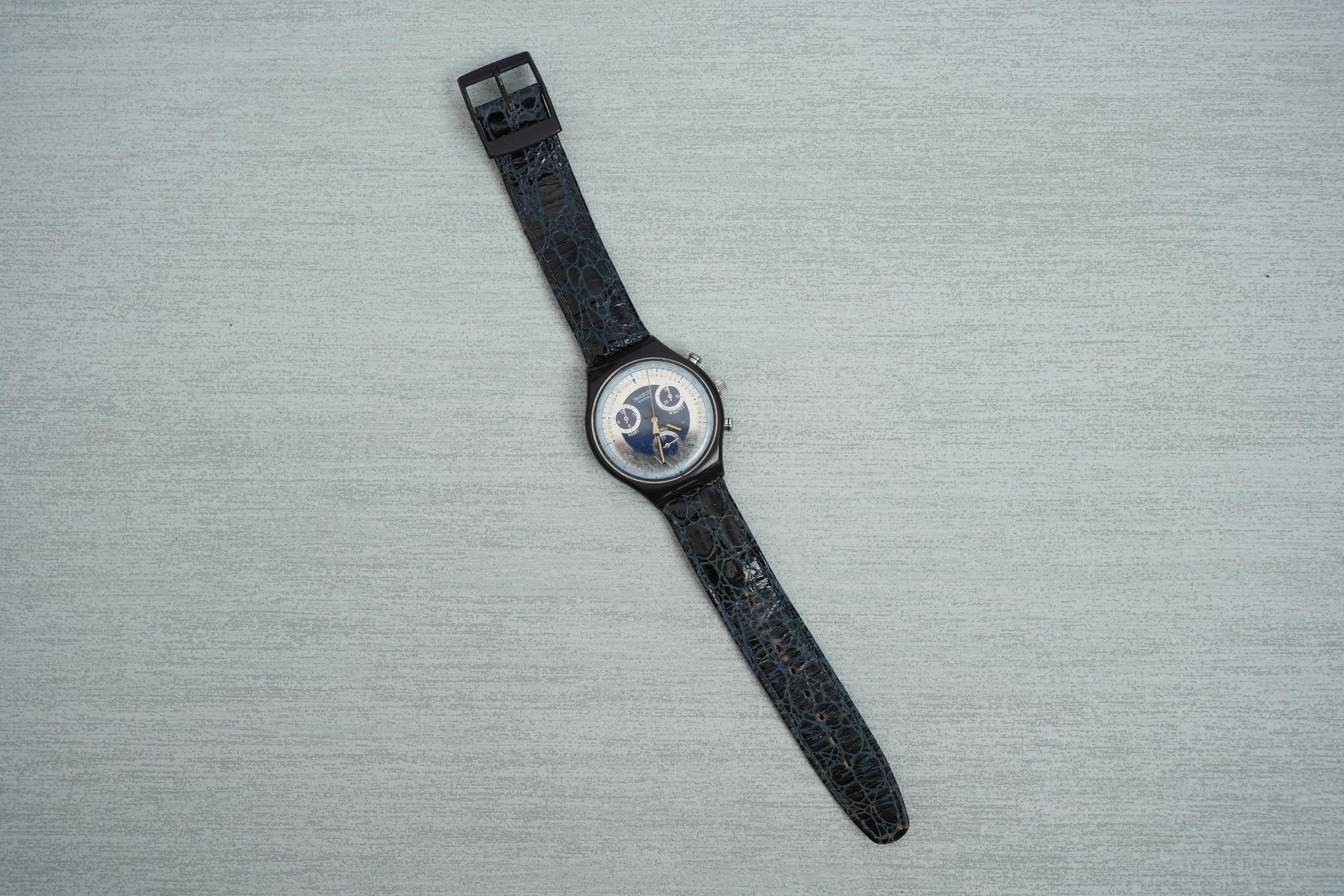 Swatch Chrono "Silver Star" SCN102 – Elegant Vintage Chronograaf Horloge, 1991