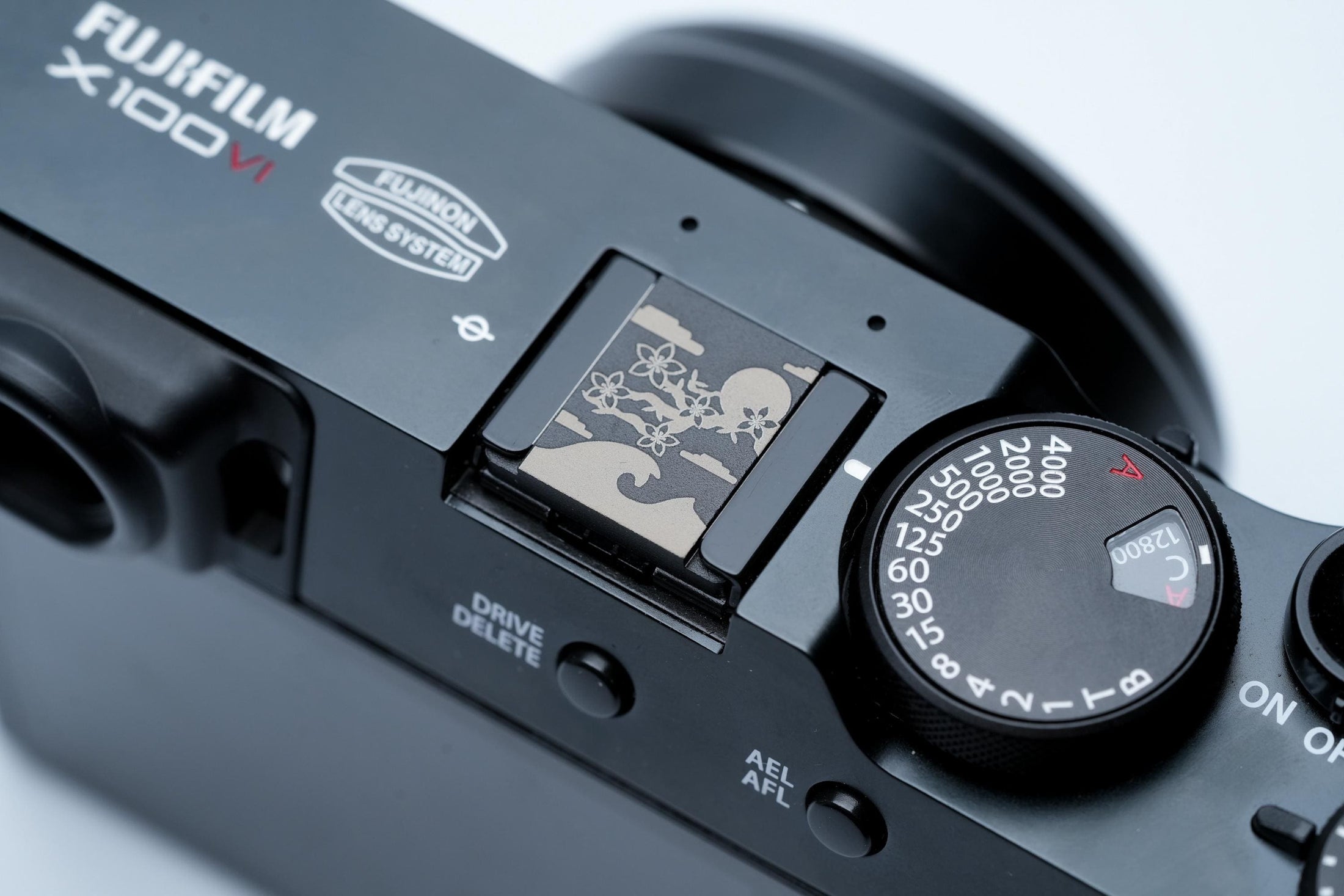 Flitsschoendeksel – Blossom flowers design – gelaserd aluminium – zwart gecoat – golven & kersenbloesem