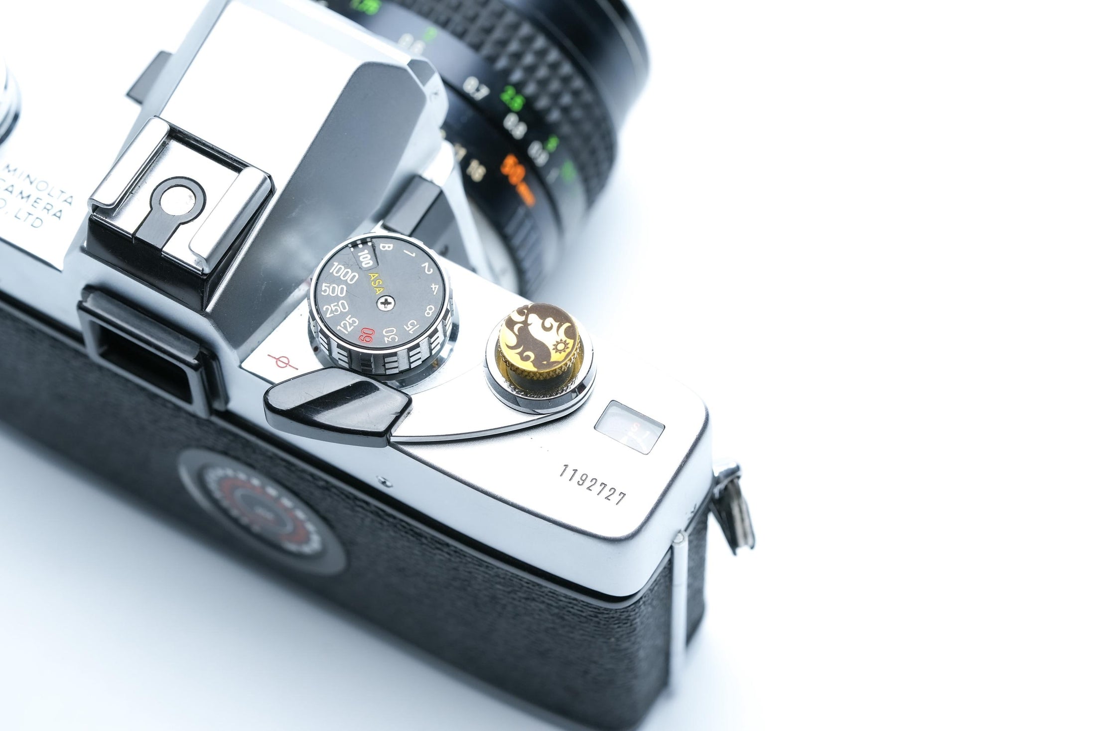 Messing ontspanknop goudkleurig – Yin & Yang zon-maan ontwerp – gegraveerde shutter release button voor Fujifilm, Sony, Nikon, Leica