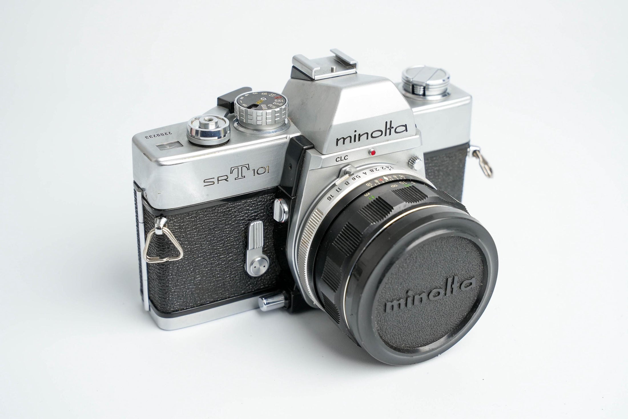 Minolta SRT-101 met Mc Rokkor-PF 58mm f/1.4 – Iconische 35mm SLR in Topstaat