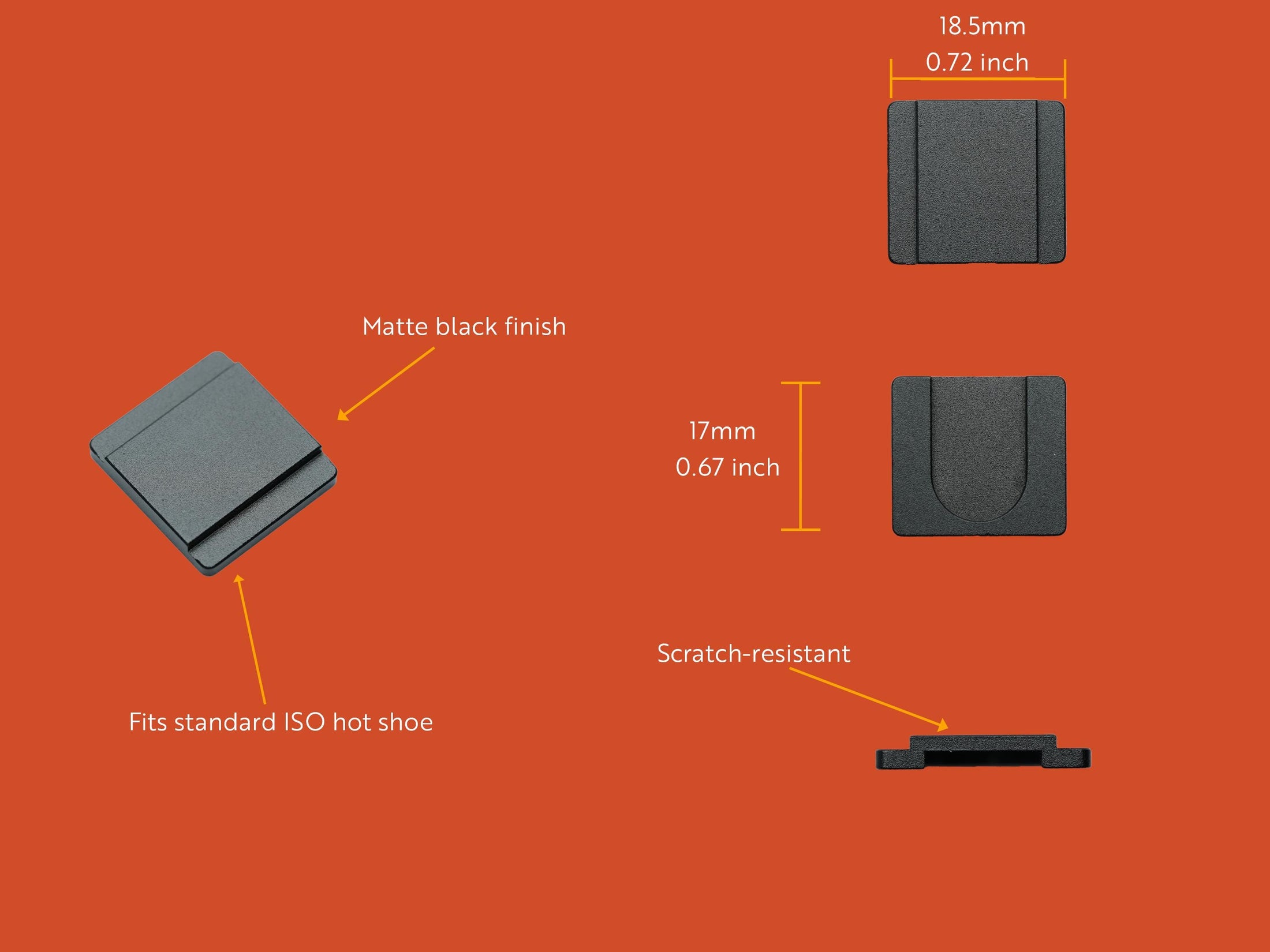 Hotshoe cover Hawaii zon – zwart aluminium sierkap – voor Fujifilm X100VI, analoge en digitale camera’s
