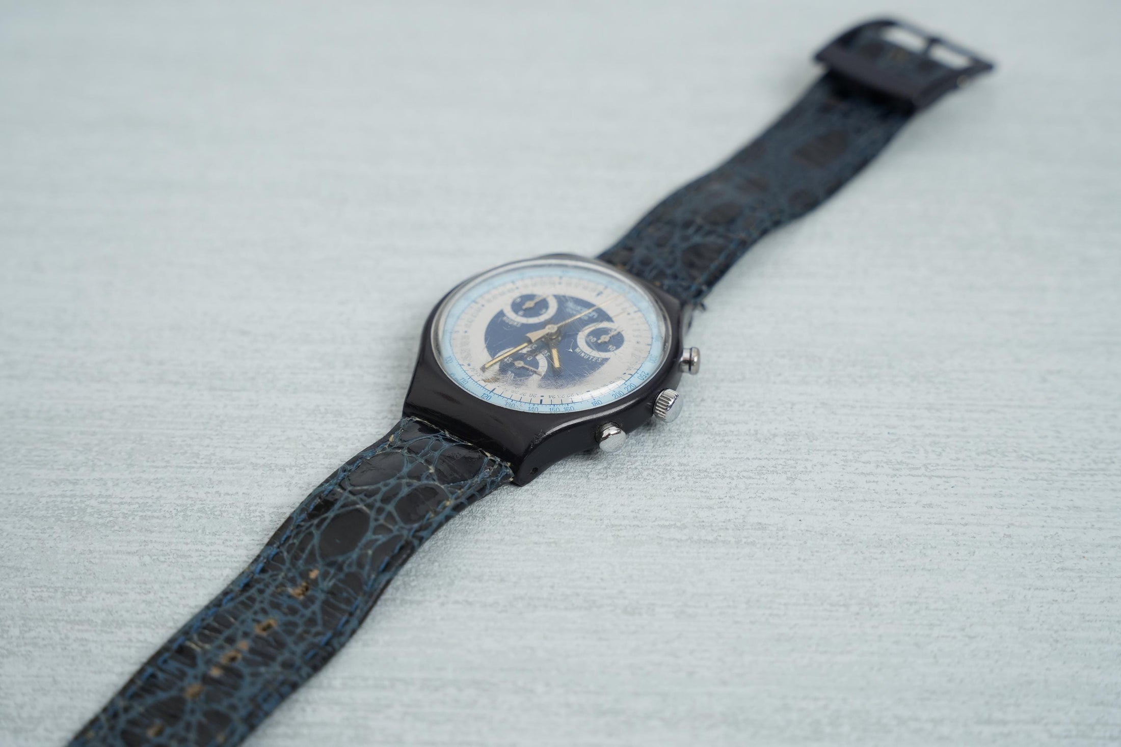 Swatch Chrono "Silver Star" SCN102 – Elegant Vintage Chronograaf Horloge, 1991