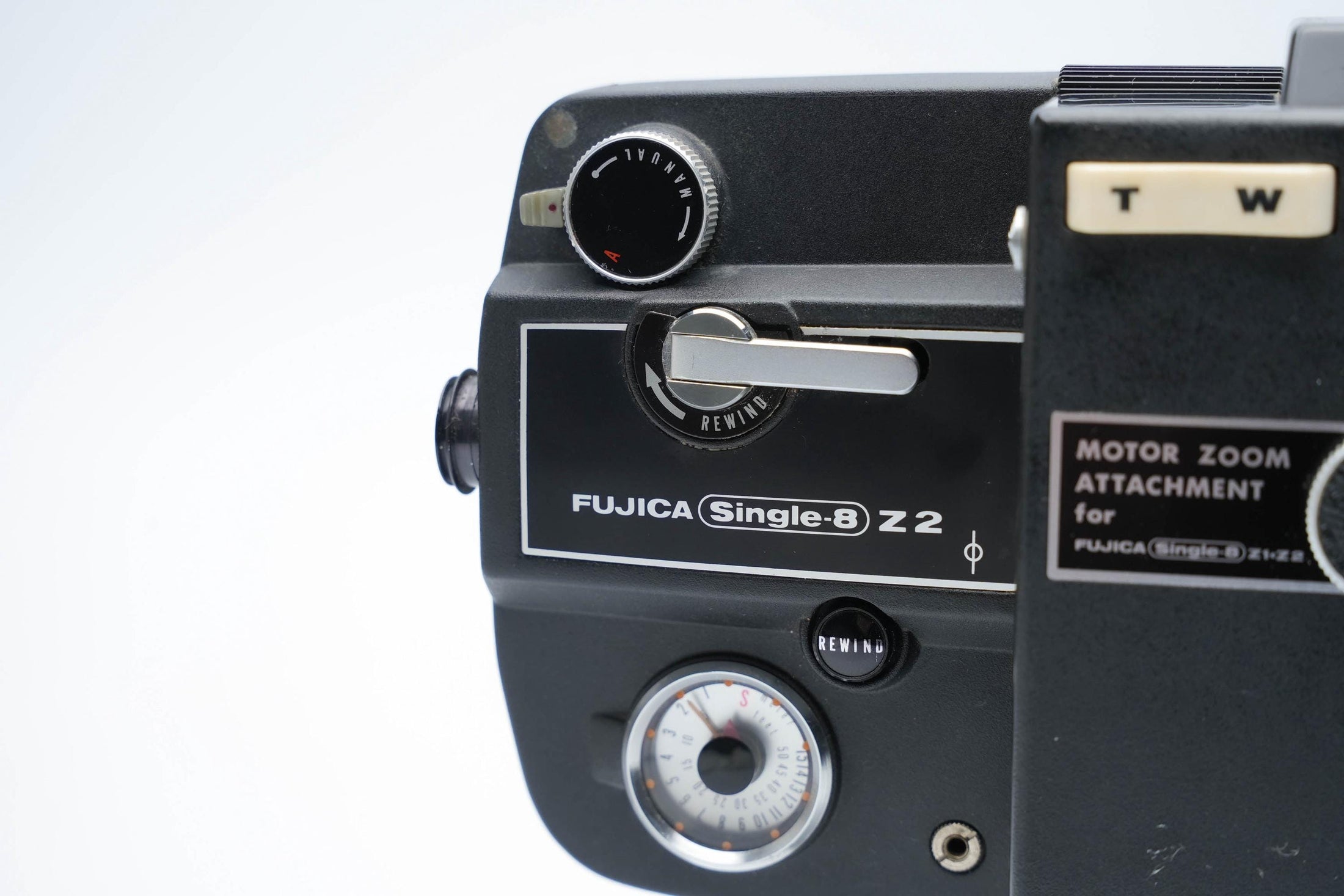 Fujica Single-8 Z2 met Motor Zoom Attachment – Vintage Super 8 Filmcamera
