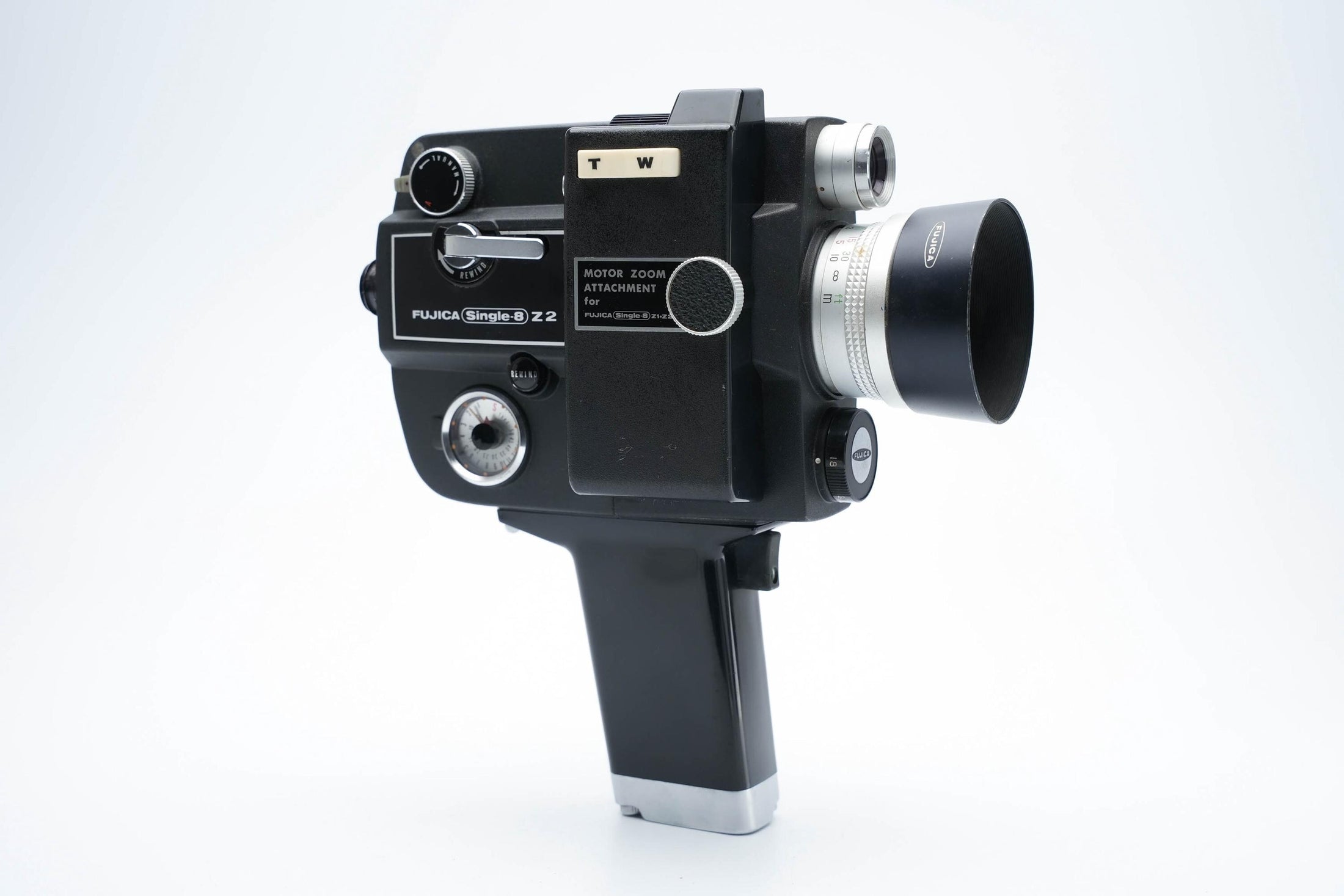 Fujica Single-8 Z2 met Motor Zoom Attachment – Vintage Super 8 Filmcamera