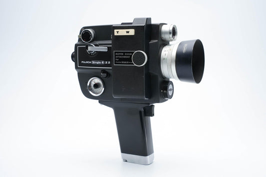 Fujica Single-8 Z2 met Motor Zoom Attachment – Vintage Super 8 Filmcamera