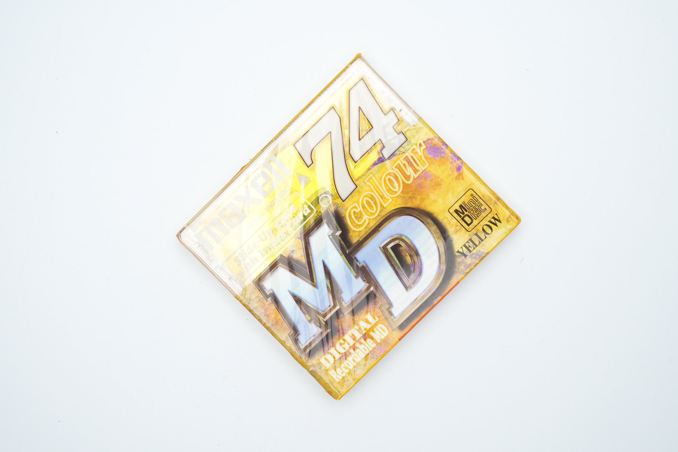 Maxell MiniDisc 74 minuten Geel – Digital Recordable MD Nieuw in Verpakking – Retro Audio Collectorsitem