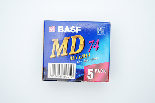 BASF MD Maxima 74 minuten 5-pack MiniDiscs – Origineel Verzegeld – Digitale Audio Opslag