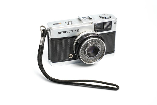 Originele Olympus Trip 35 polsband – zwart textiel | Vintage camerariem voor Olympus Pen EE & Trip-serie by Unseend