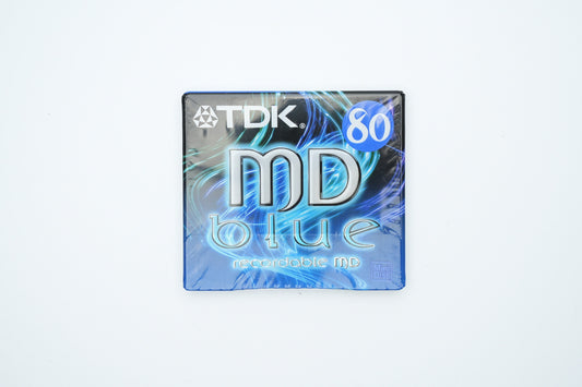 TDK MiniDisc 80 minuten Blauw – Recordable MD Nieuw in Verpakking – Retro Audio Collectible