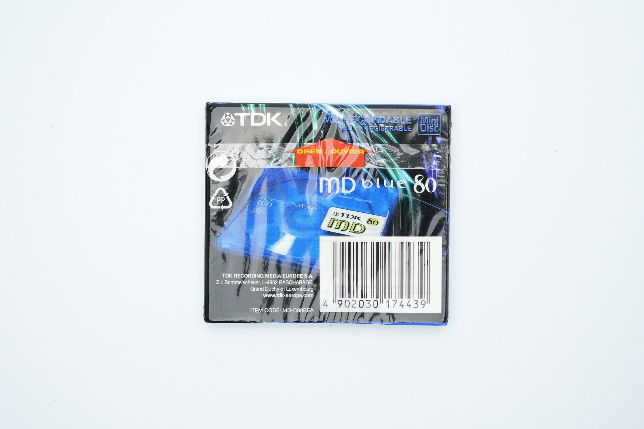 TDK MiniDisc 80 minuten Blauw – Recordable MD Nieuw in Verpakking – Retro Audio Collectible