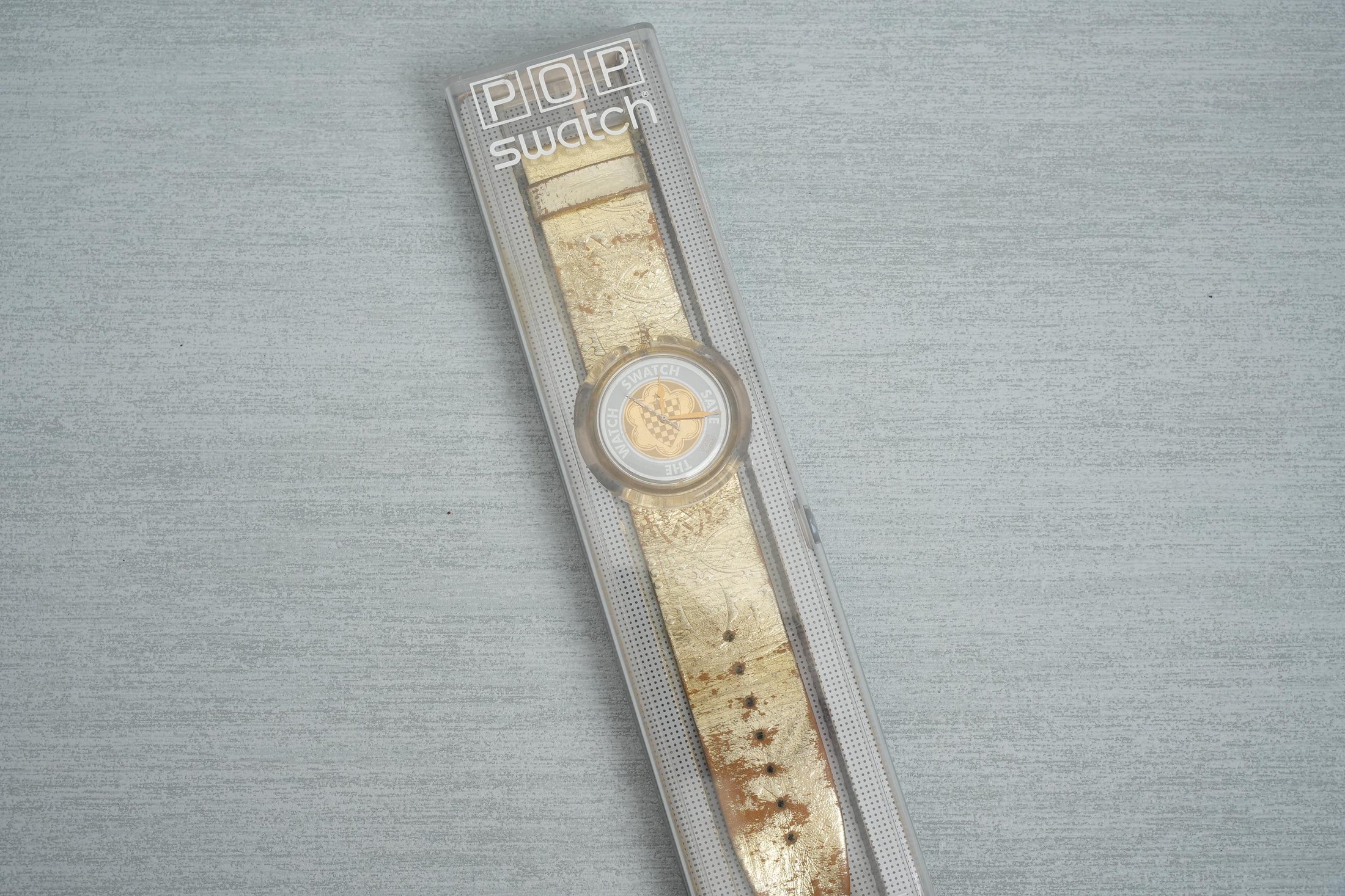 Vintage Pop Swatch "Guinevere" PWK169 – Uniek Gouden Design uit 1992