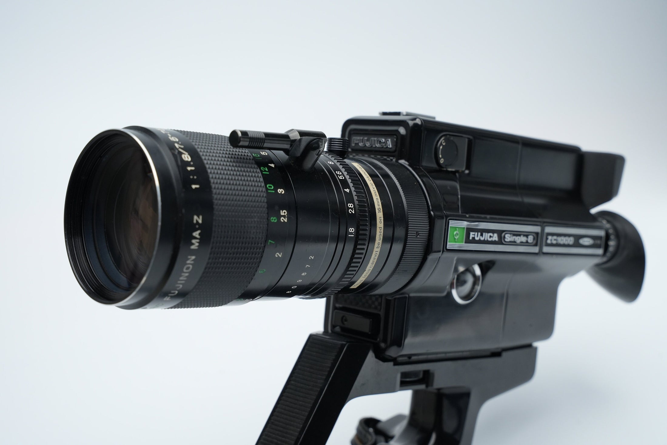 Fujica New ZC1000 Single-8 Filmcamera met EBC Fujinon MA-Z Macro Zoom Lens – Volledige Functionaliteit (Nederlandse handleiding)