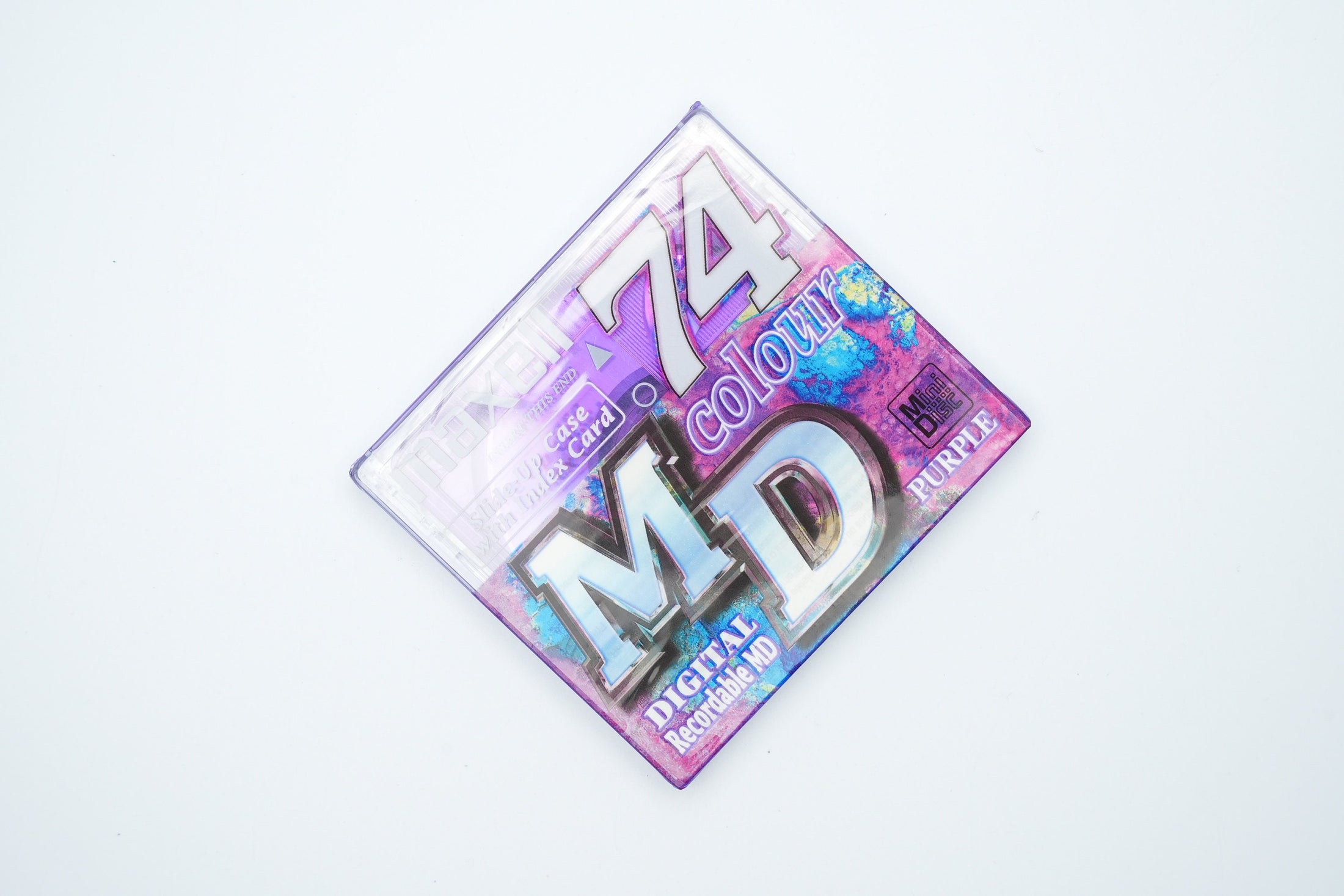 Maxell MiniDisc 74 minuten Paars – Digital Recordable MD Nieuw in Verpakking – Vintage Audio Opslag