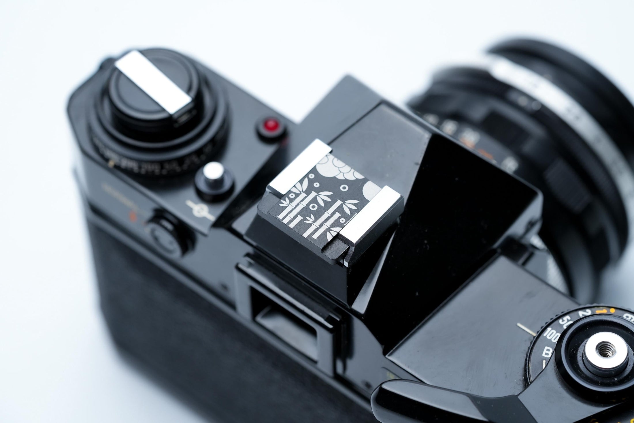 Bamboo Forest flitsschoendeksel – Japans design – gelaserd aluminium – zwart gecoat