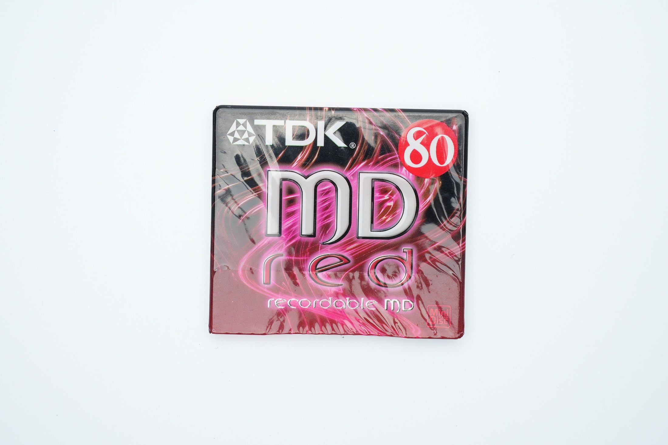 TDK MiniDisc 80 minuten Rood – Recordable MD Nieuw in Verpakking – Retro Verzamelaarsitem