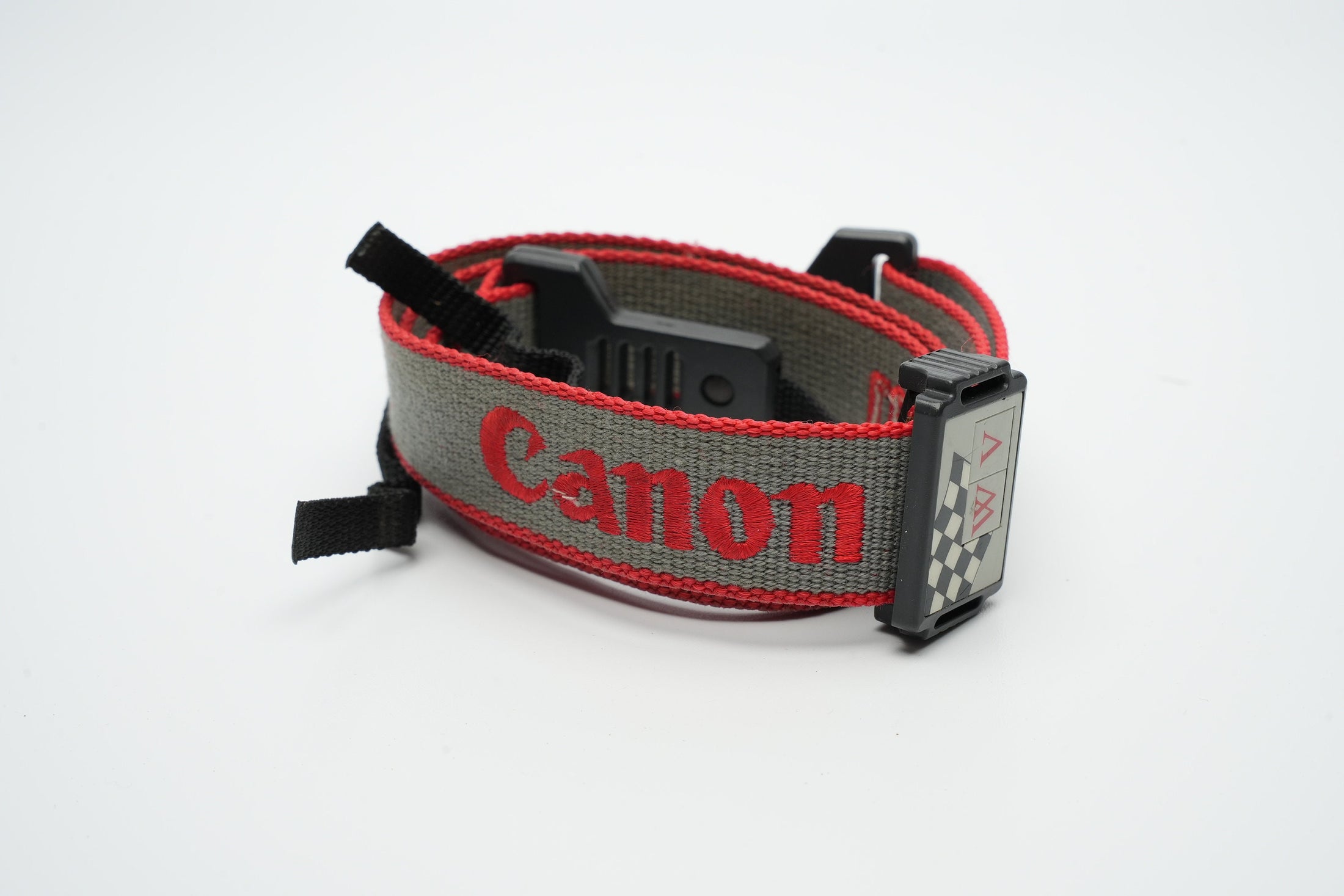 Vintage Canon cameraband grijs met rood | Vintage cameraband | Canon jaren 80
