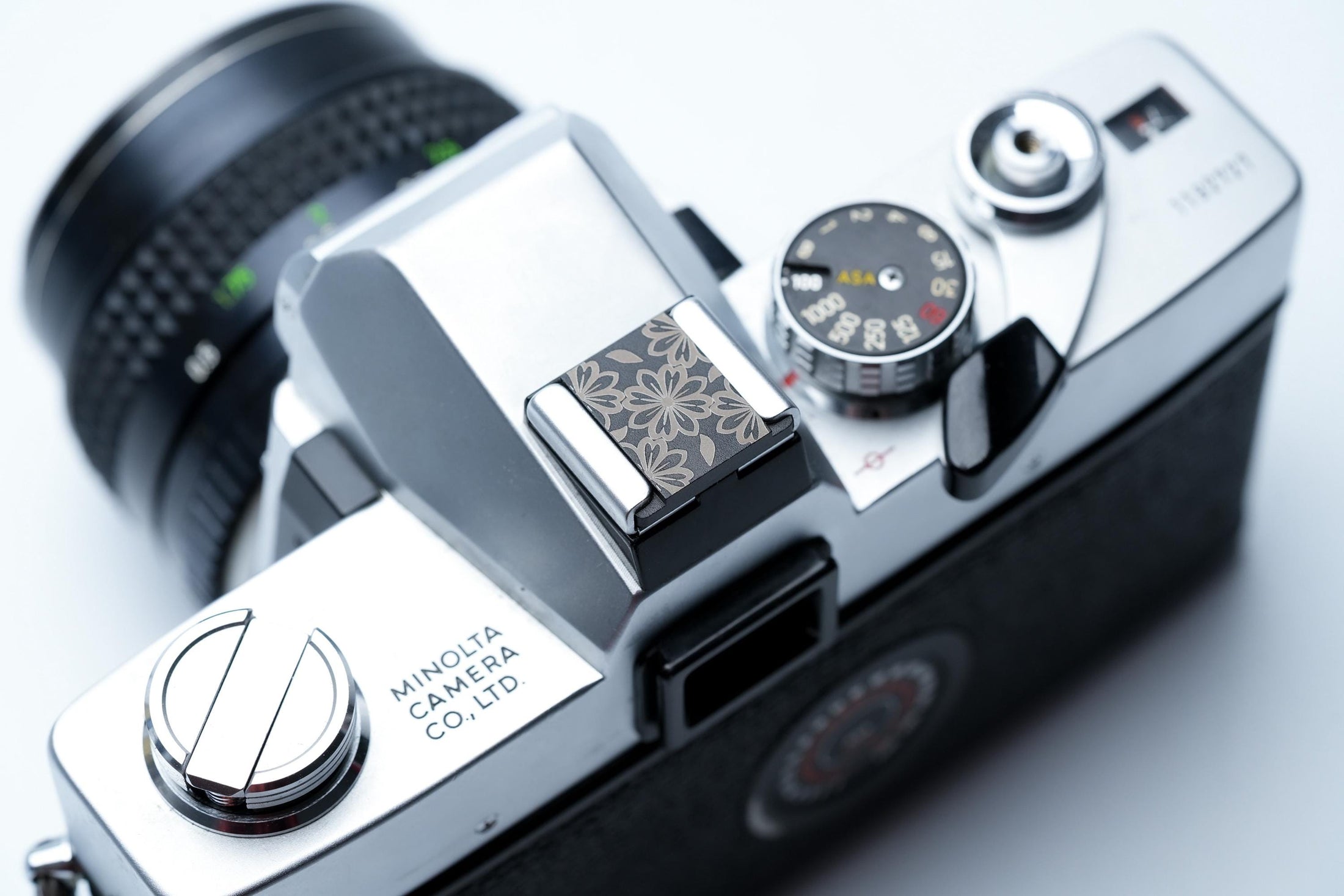 Flitsschoendeksel – Bloemenpatroon – blossom design – gelaserd aluminium – zwart gecoat