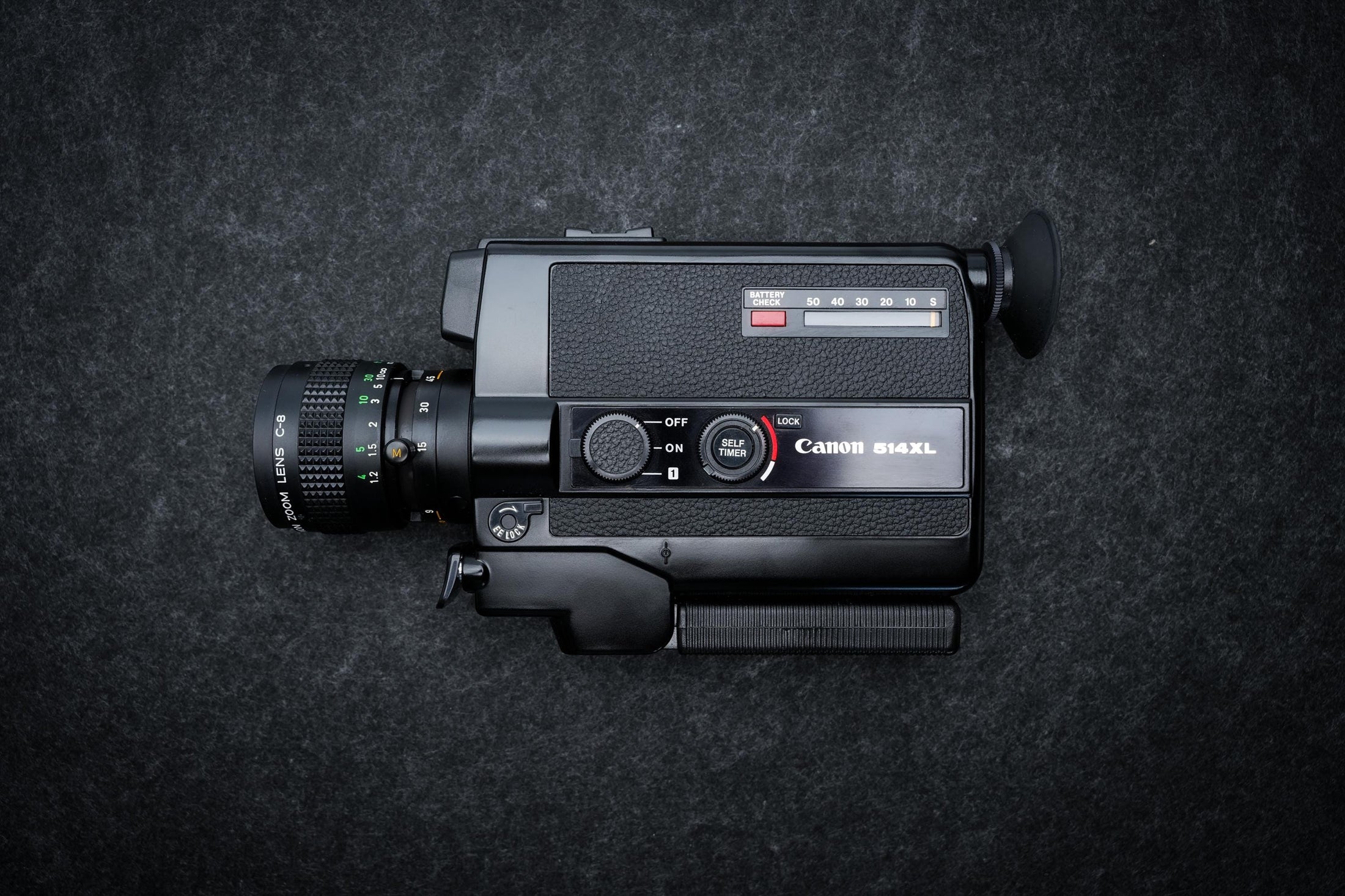 Canon 514XL Super 8 Filmcamera uit 1976 – Zwart – Compacte retro videocamera met zoomlens – Voor filmmakers, reizigers, verzamelaars