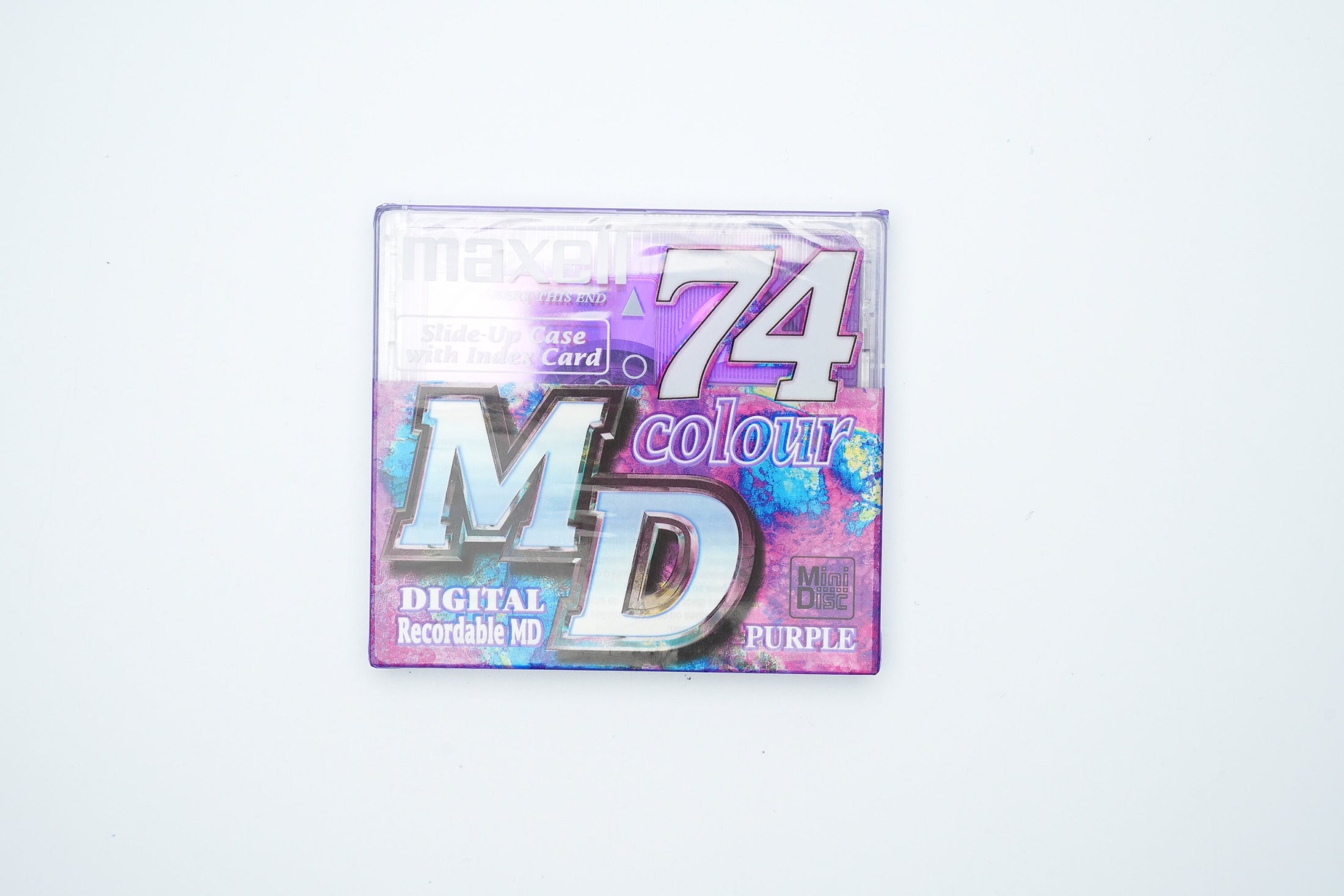 Maxell MiniDisc 74 minuten Paars – Digital Recordable MD Nieuw in Verpakking – Vintage Audio Opslag