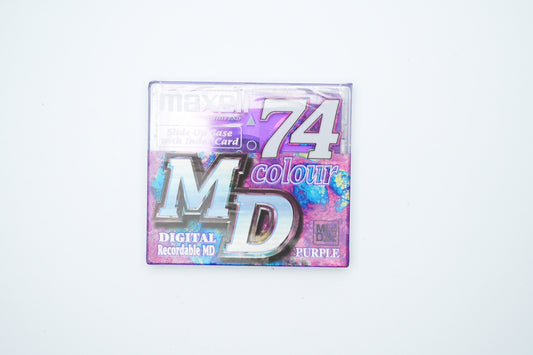 Maxell MiniDisc 74 minuten Paars – Digital Recordable MD Nieuw in Verpakking – Vintage Audio Opslag