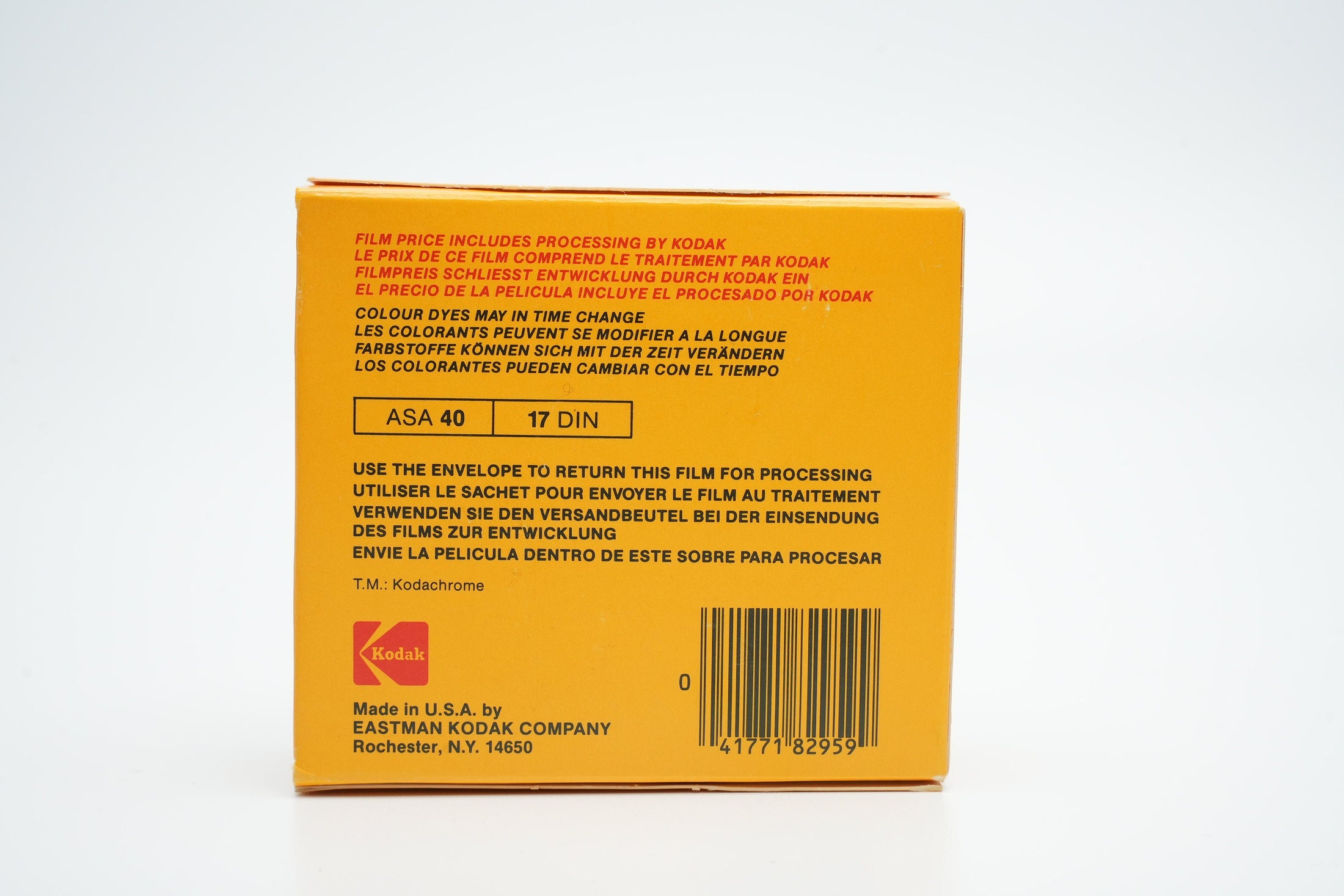 Kodachrome 40 Sound Colour TYPE A- Super 8 color movie film (film met geluid)