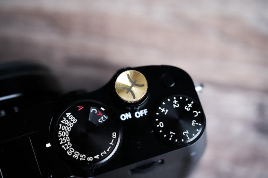 Ontspanknop sterrenbeeld Vissen – Pisces symbool – licht messing – gelaserd & handgemaakt