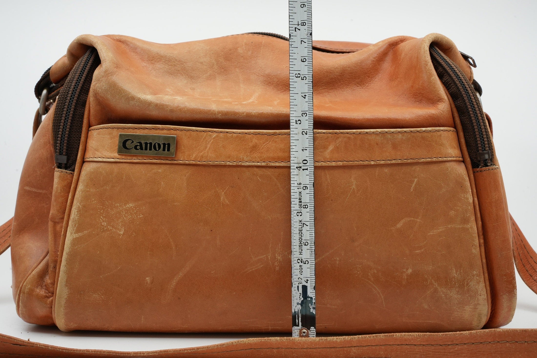 Canon camera tas gemaakt van bruin leer - Unseend